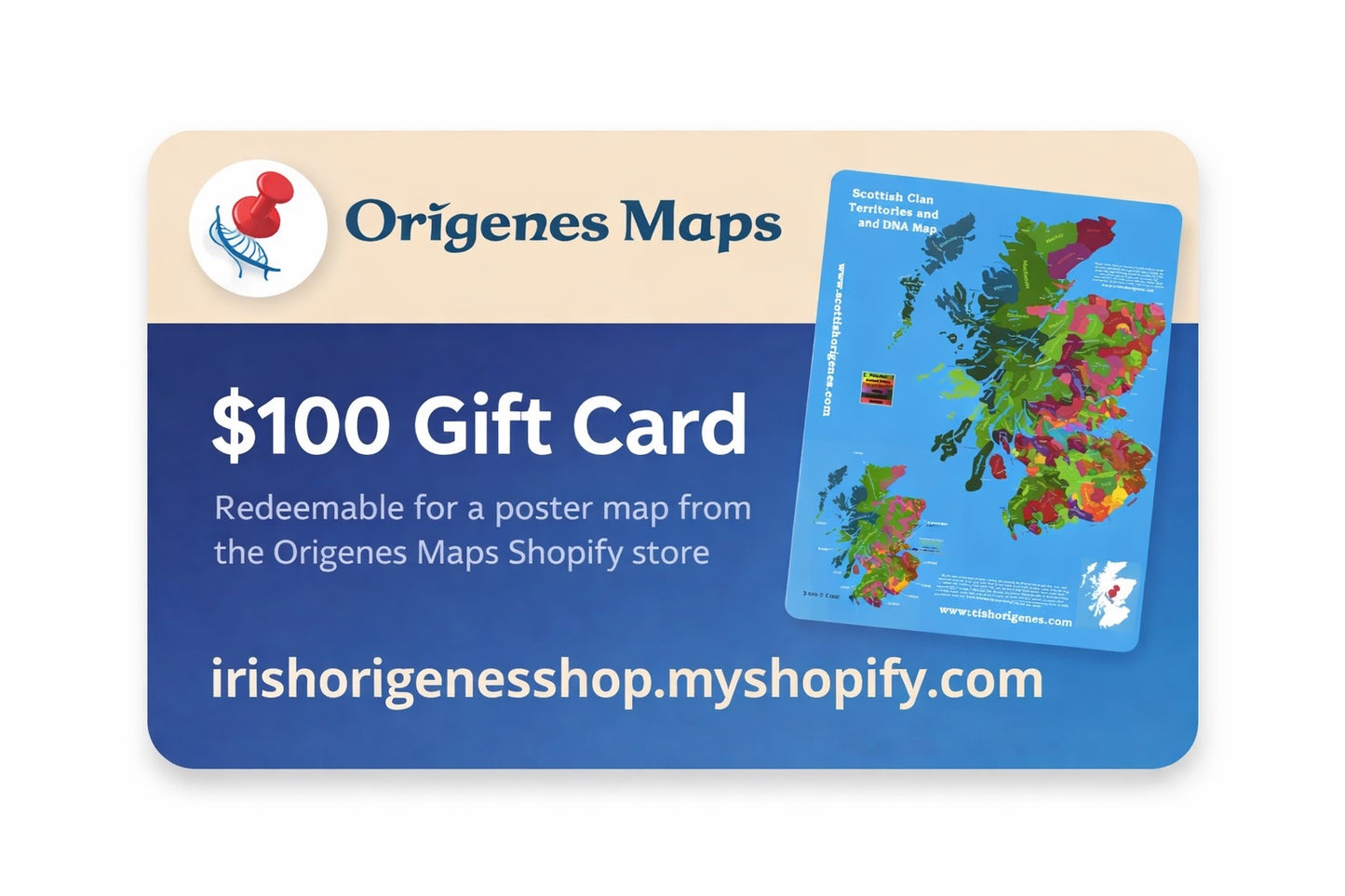 OrigenesMaps.com US$100 Gift Card